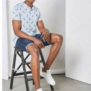 Brave Soul London- Henley Mako Shark short sleeve top​
